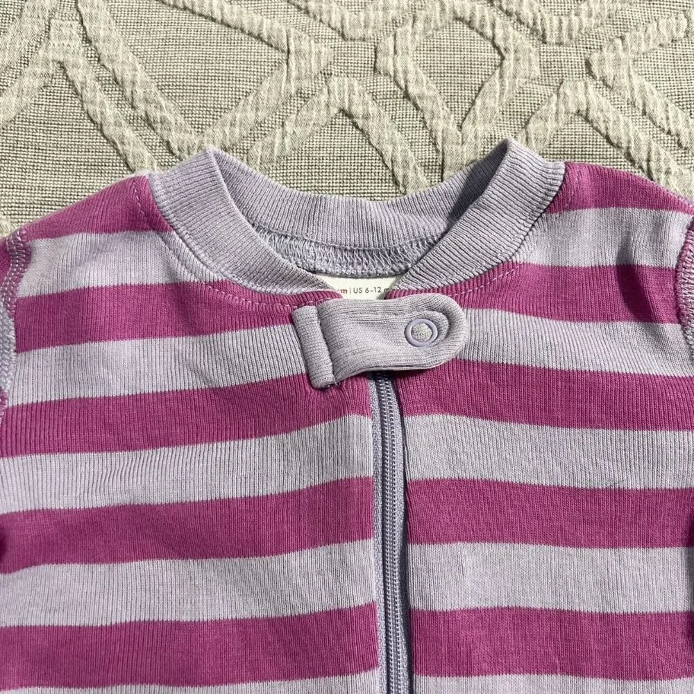 Hanna Andersson Sz 70 (6-12m) Striped Zip Pajamas